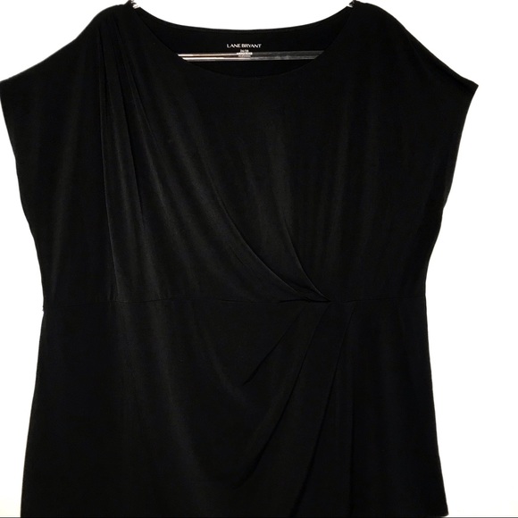 LANE BRYANT black ruched front blouse sz 26/28 - Picture 3 of 6